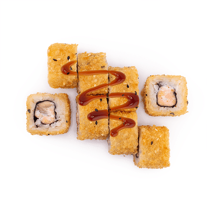 Жареный с лососем ( 8 шт.)