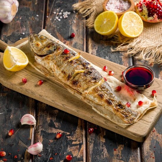 Сибас на мангале