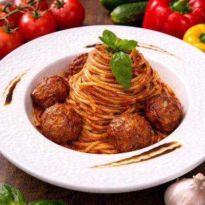 Паста с фрикадельками