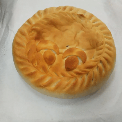 Постный пирог с капустой и грибами