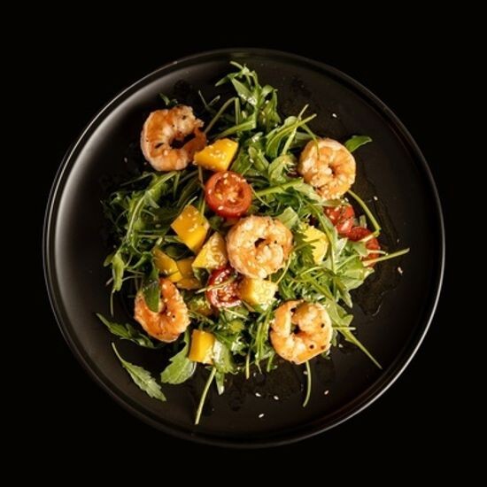 С креветками и манго