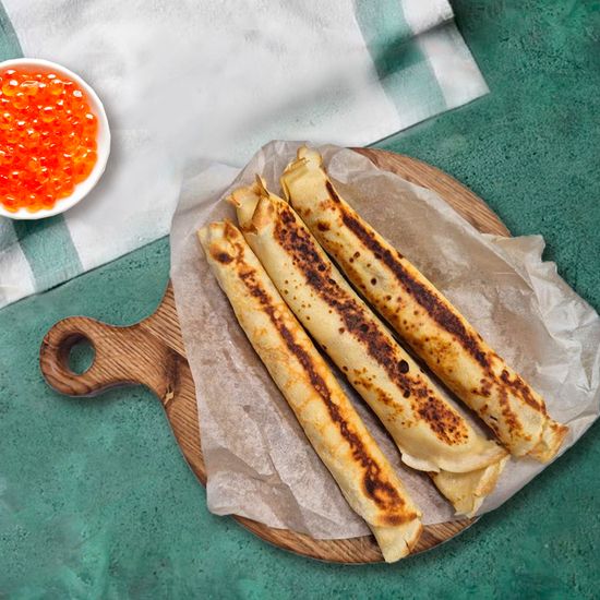 Блины с красной икрой