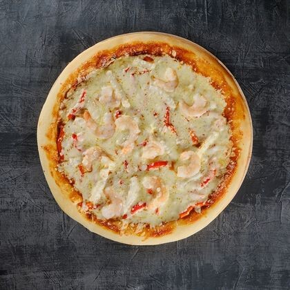 Пицца с кальмарами и креветками