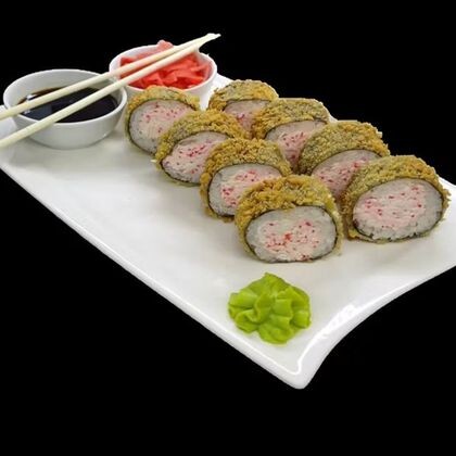 Жаренный ролл с крабом