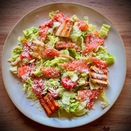 Салат «Цезарь с сёмгой»