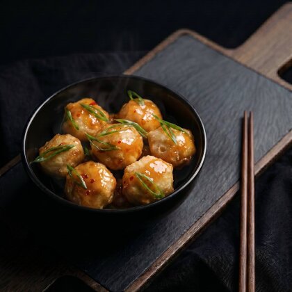 Жареные пельмешки с креветкой