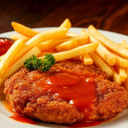 Отбивная куриная и фри