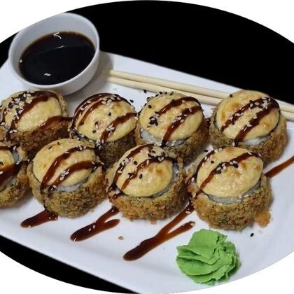 Запечённый жареный ролл с беконом