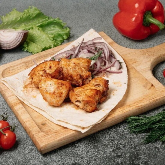 Шашлык из курицы- барбекю в лаваше «БОМБА»