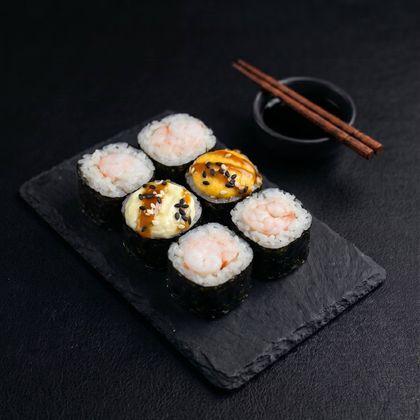 Запеченные маки с креветкой