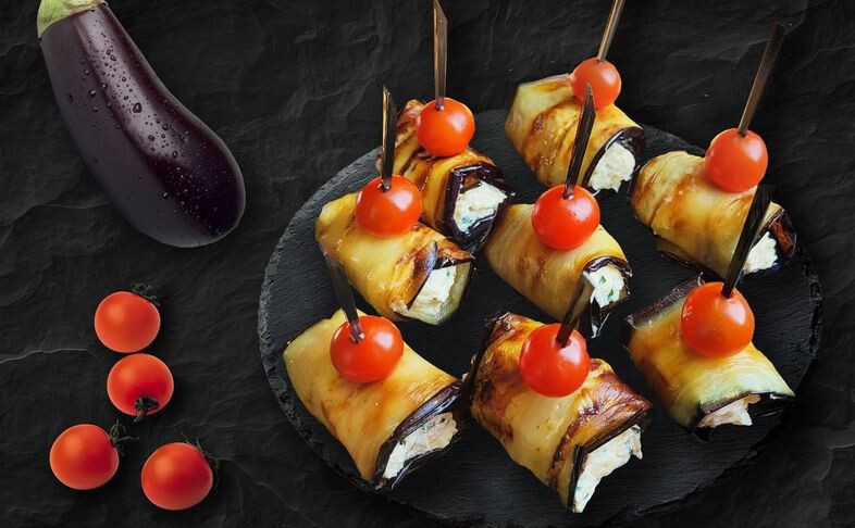 Рулетики из баклажанов