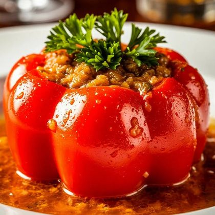 Перец фаршированный с бульоном