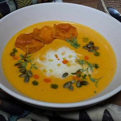 Крем-суп «Тыква и страчателла»