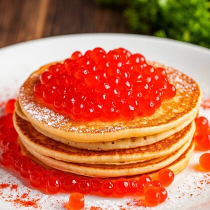 Блинчики с красной икрой