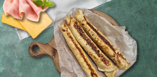 Блины с ветчиной и сыром