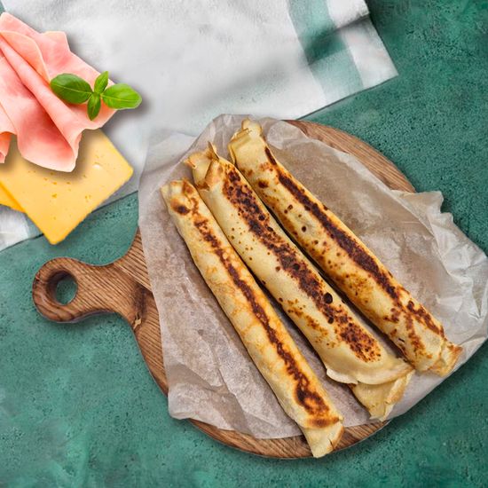 Блины с ветчиной и сыром