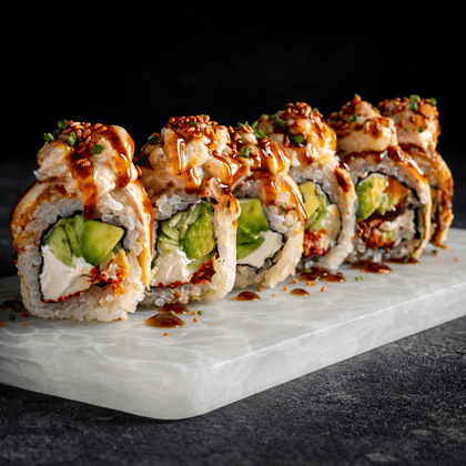 Ролл Никкей с угрем и гребешком