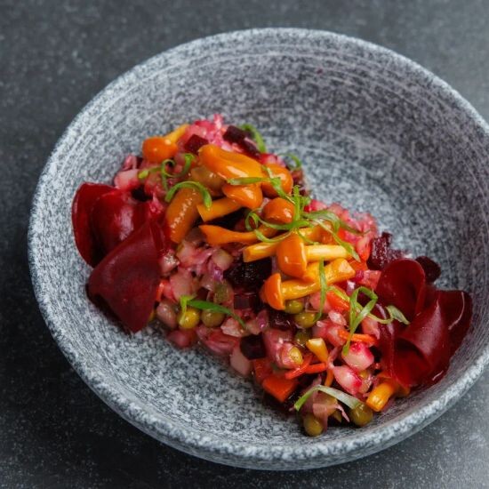 Винегрет с опятами и ароматным маслом