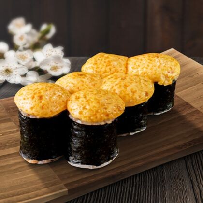 Мини роллы под острым соусом (Морепродукты на выбор)