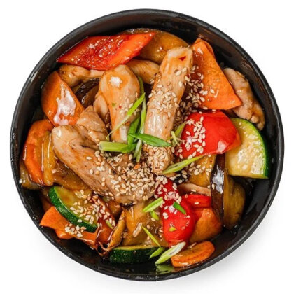 WOK с цыпленком в устричнм соусе