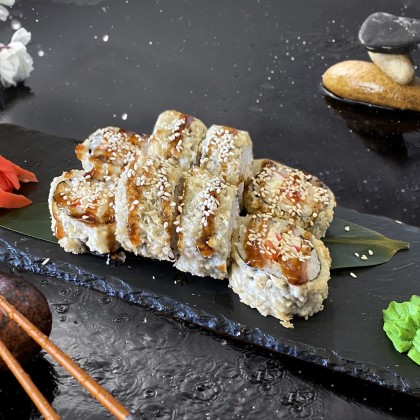 Чеддер темпура с крабом