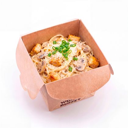 Сливочная паста с цыпленком и грибами