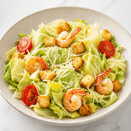 Салат «Цезарь» с креветками