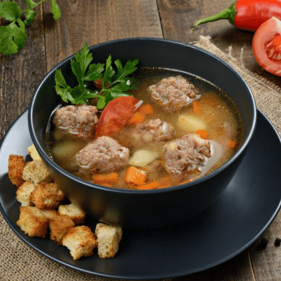 Суш с фаршем и чесночными галушками