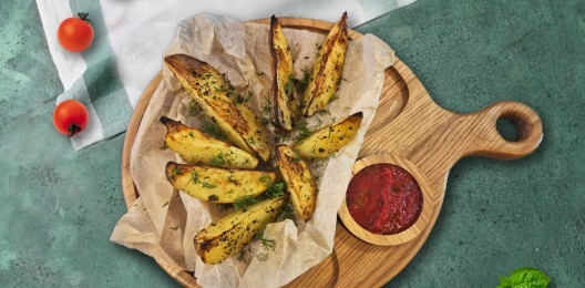 Картофель Айдахо с зеленью и чесноком