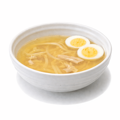 Мини суп-лапша с курицей и яйцом