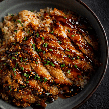 Рис с утиной грудкой тонцкацу соус чили карри