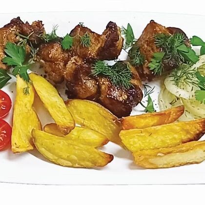 Шашлык из свиной шеи маринованный в пиве