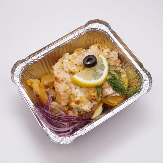 ФИЛЕ ГОРБУШИ ЗАПЕЧЕННОЕ С КАРТОФЕЛЕМ