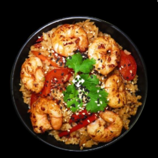 Рис с креветками терияки