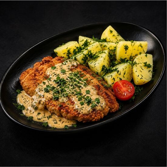 159 Отбивная из курицы с картофелем отварным