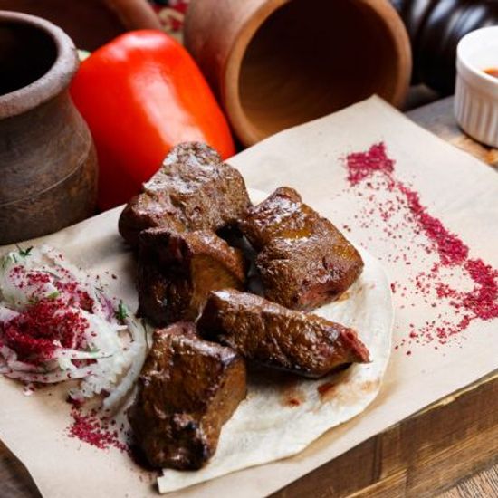 Шашлык из говяжьей печени