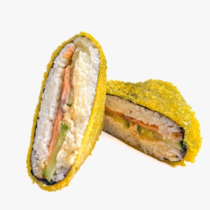 Онигири темпура с слабосоленым лососем