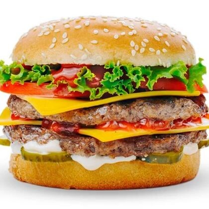 Бургер с двойной котлетой и двойным сыром