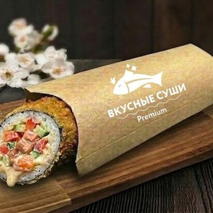 Шаверма в темпуре с жареным лососем