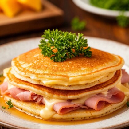 Блинчики с ветчиной и сыром