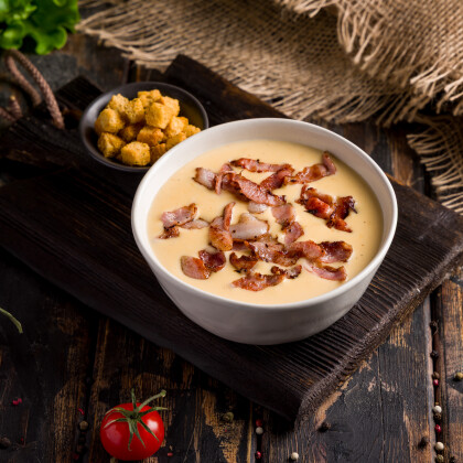 Сырный Крем-Суп с Беконом