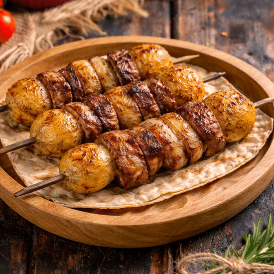 Картошка с салом на углях