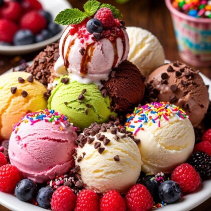 Большая тарелка с мороженым