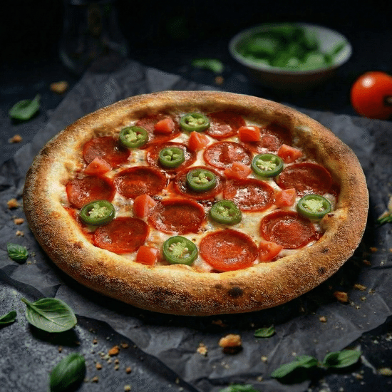 Пепперони с халапеньо и томатами